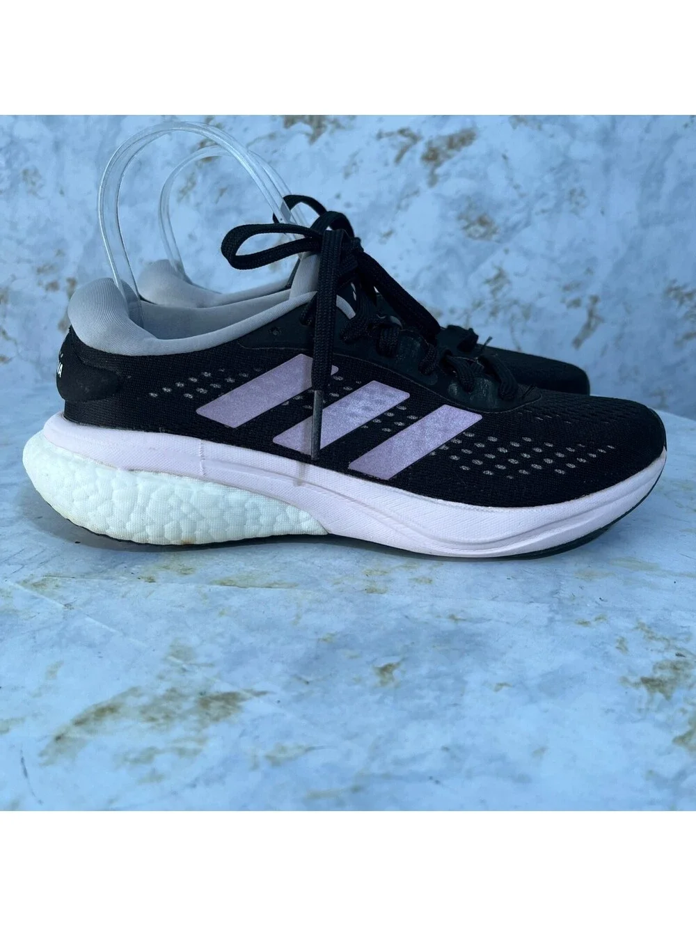 Adidas Supernova 2 Women's Size 6.5 Running Shoes Black Purple Athletic Sneakers